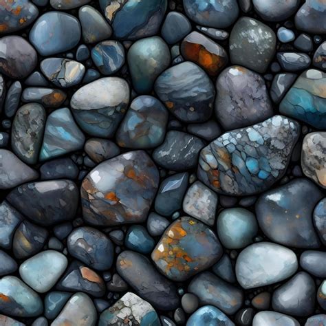 Premium Photo | Seamless texture of stone pebbles tileable background