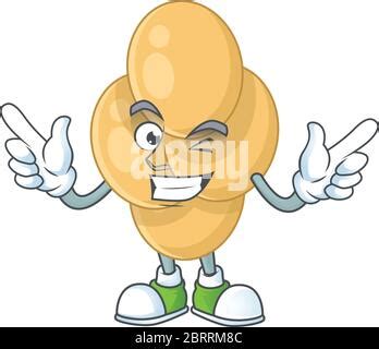 Cartoon Drawing Of Bordetella Pertussis Showing Angry Face Stock Vector