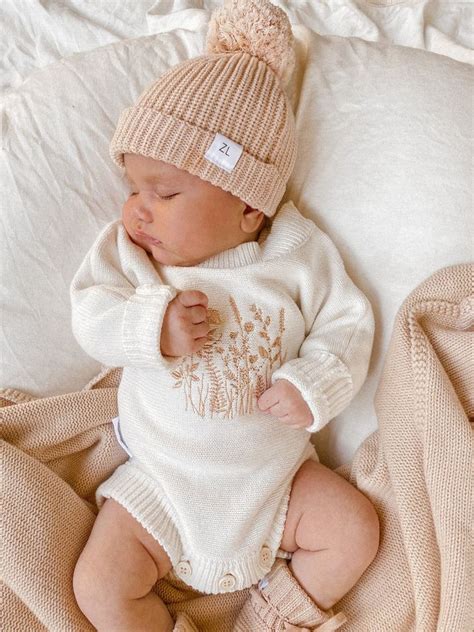 100 Organic Cotton Chunky Knit Beanie To Match Our Rompers Sizes 0