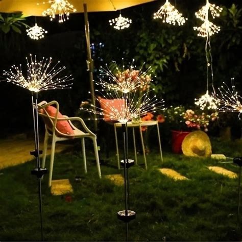 Solar Firework Lights Outdoor Waterproof DIY Shine String 90 120 150