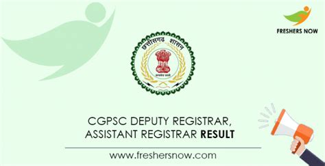 CGPSC Deputy Registrar Assistant Registrar Result 2021 Out Cut Off