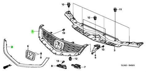 Genuine Honda Accord Euro R Front Grille Kit Facelift 2005 2008 Jr Performance