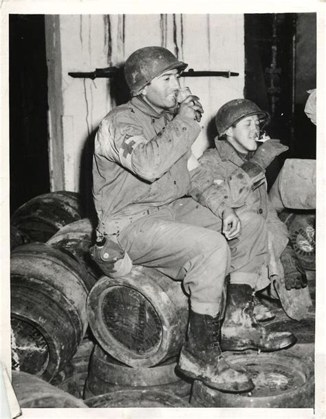 1944 Us Medics Sample Beer In A Captured German Brewery In