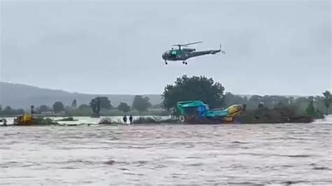 Telangana Rains Indian Army Helicopters Boats Carry Out Daring Rescue