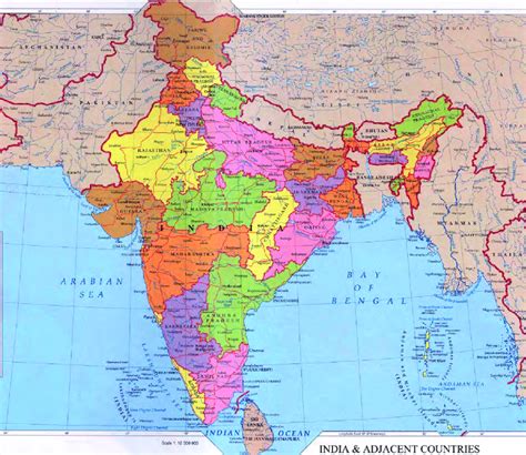 map  india  adjacent countries showing position