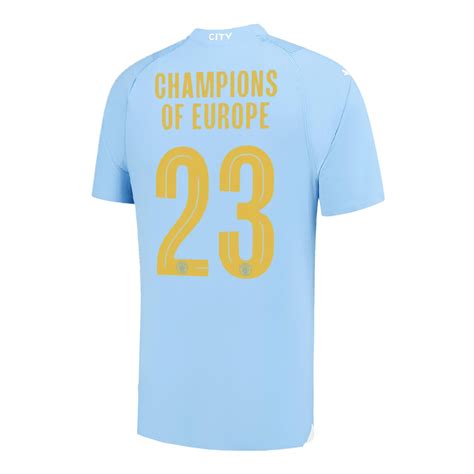 CHAMPIONS OF EUROPE 23 Manchester City Home Authentic Jersey 2023 24