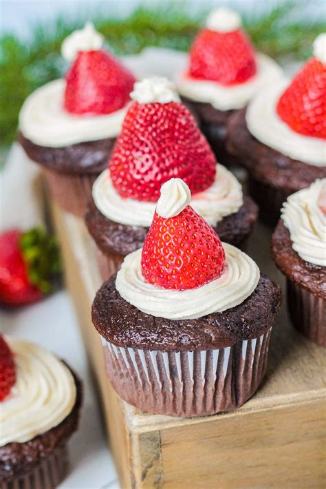 Santa Hat Cupcakes Easy Christmas Recipe