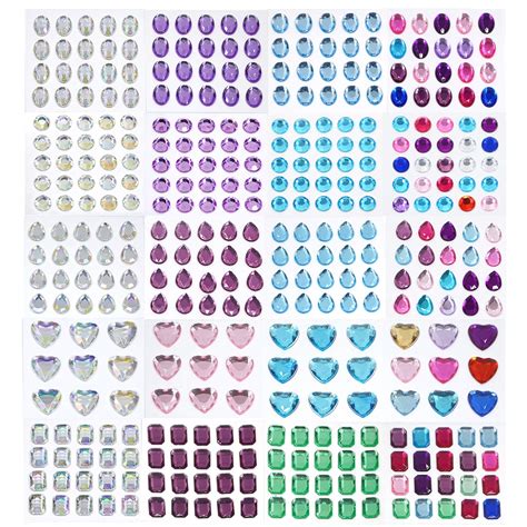 Buy 20 Sheets Self Adhesive Rhinestone Sticker Body Gems Stickers Self