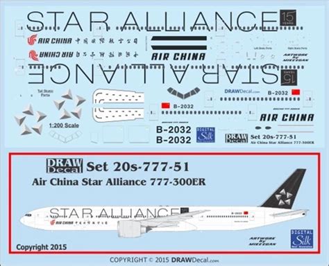 Boeing Er Air China Star Alliance Draw Decal