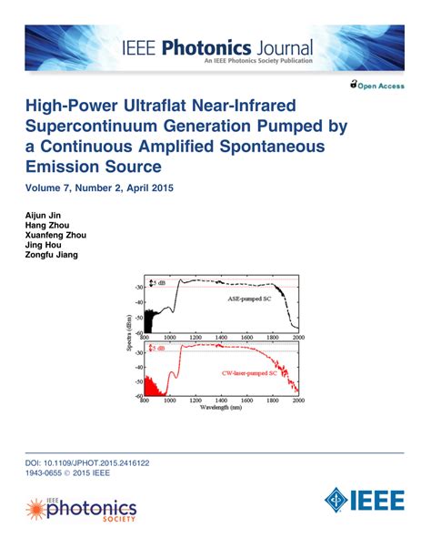 Pdf High Power Ultraflat Near Infrared Supercontinuum Generation