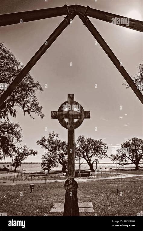 A Hurricane Katrina Memorial Stands In Front Of A Hurricane Camille