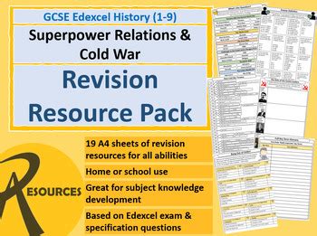 Gcse History Edexcel Superpower Relations Cold War Revision Activity Pack