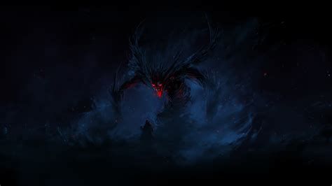 Black and red monster painting, demon, black, dark, creature HD ...