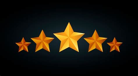 Premium Vector Five Golden Rating Star Illustration In Gray Black