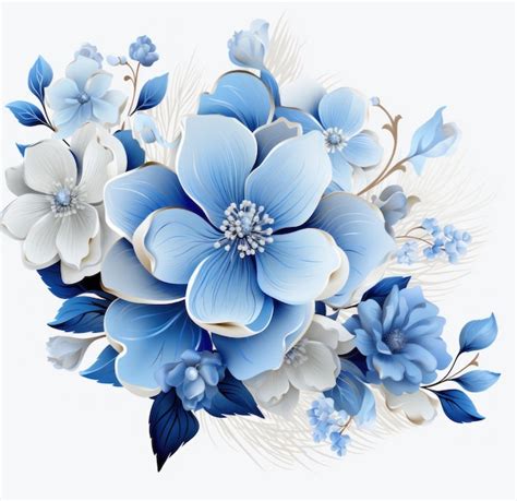 Flor Azul Png Transparente Planta De Cris Ntemo Azul Clipart Foto Premium