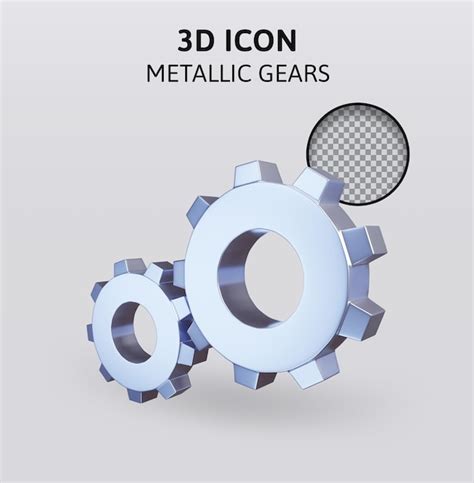 Premium Psd Metallic Gears D Rendering Illustration