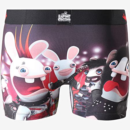 Freegun Boxer Lapin Crétins Rock Noir Rouge LaBoutiqueOfficielle