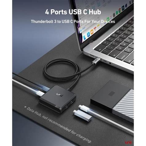 Hub Usb C Gbps Avec C Ble En Nylon De Cm Adaptateur Ports Usb