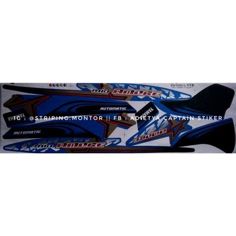 Jual Lis Striping Sticker Variasi Mio Sporty Amore Bintang Biru Di