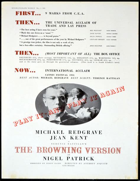 BROWNING VERSION | Rare Film Posters