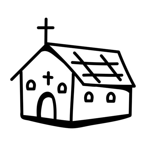 A Christian Wedding House Church Doodle Icon Design 8080304 Vector Art