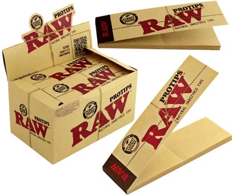 Raw Protips Natural Unrefined Tips 24pk 4 Aces Wholesale