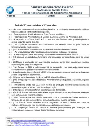 Regionalização da América PDF