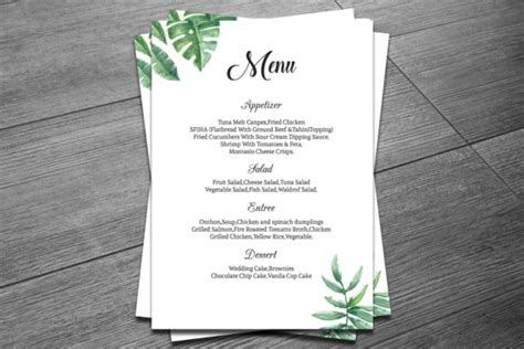 Printable Wedding Menu Card Graphic By Sistecbd · Creative Fabrica