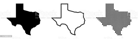 Texas Map Contour Texas State Map Glyph And Outline Texas Map Us State Map Stock Illustration