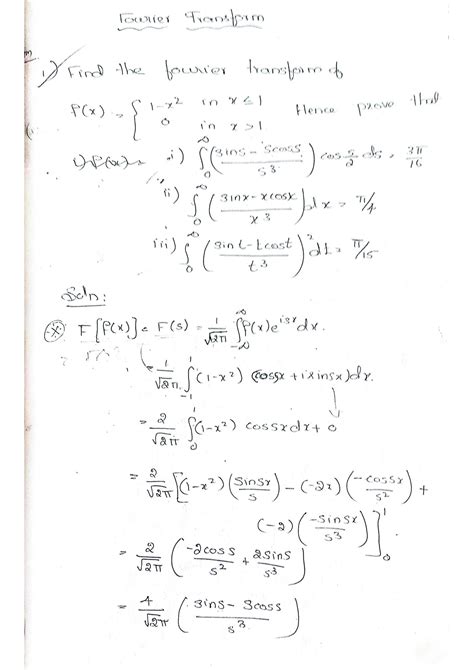 SOLUTION Partial Differential Equations Fourier Transform Important