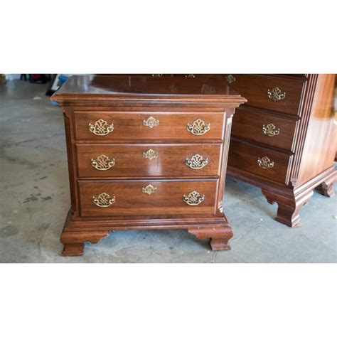 Vintage Cherry Wood Nightstand | Chairish