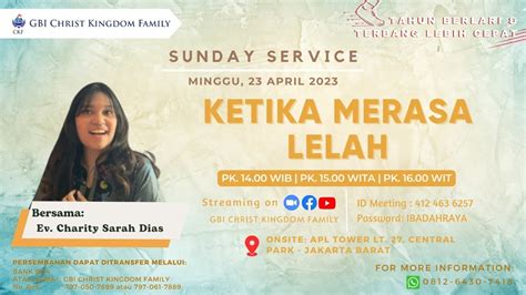 Irm Ckf Jkt April Ketika Merasa Lelah Ev Charity Sarah