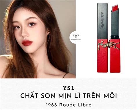 Son YSL Màu 1966 Rouge Libre The Slim Matte Màu Đỏ Gạch