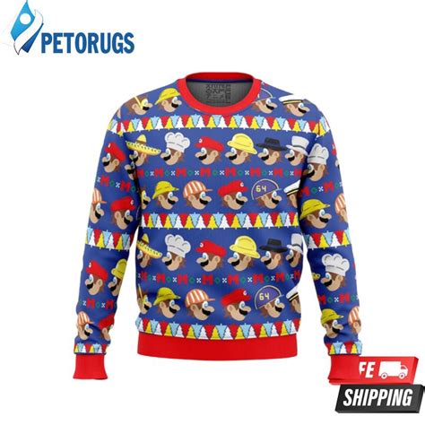 Do The Odyssey Super Mario Bros Ugly Christmas Sweaters Peto Rugs