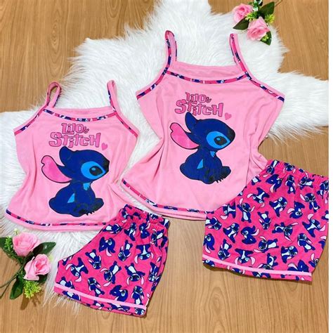 Kit Pijama M E E Filha Alcinha Blogueira Estampado Malha Personagens