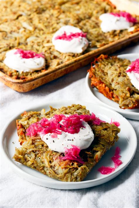 Easy Vegan Sheet Pan Baked Latkes The Colorful Kitchen