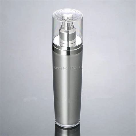 100ml Airless Pump Bottle Acrylic Press Pump Lotion Bottle Silver