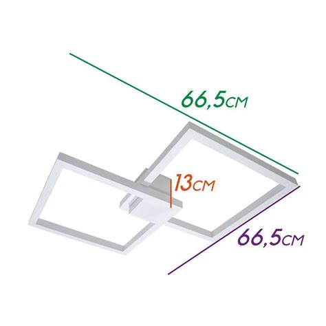 Arandela Plafon Led 67w 66x66cm Luz Direta Indireta Branca St1254