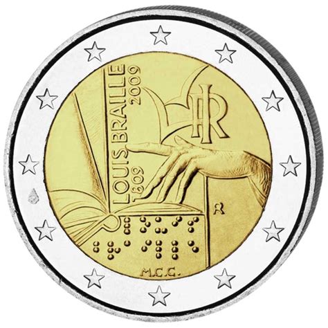 Italien 2 Euro 2009 Louis Braille 4 90