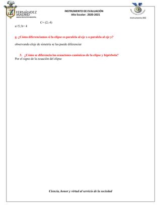 A Y W Bgu Matematica Trabajo En Grupo Conicas Pdf