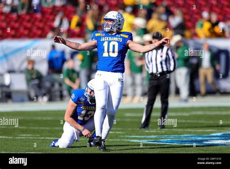 South Dakota State Jackrabbits Kicker Hunter Dustman During