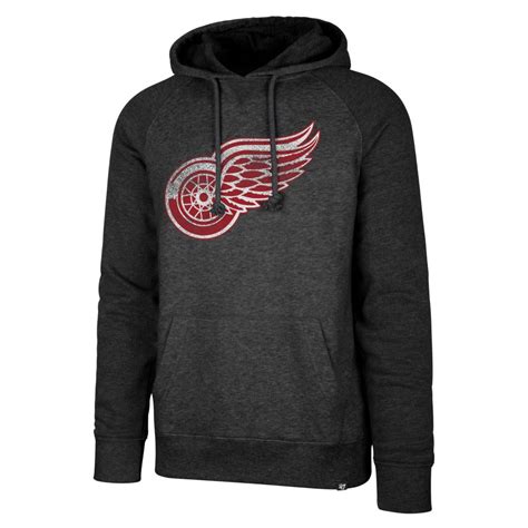 Detroit Red Wings Men's Raglan Hoody - Vintage Detroit Collection