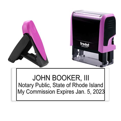 Rhode Islandand Notary Pink Stamp Rectangle Simply Stamps