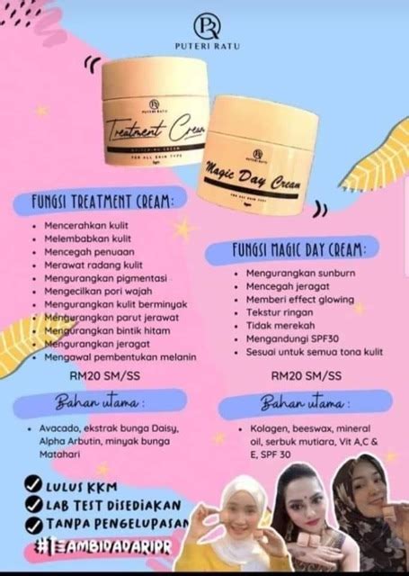 Puteri Ratu Magic Day Cream Kkm Puteri Ratu Skincare Puteri Ratu Skincare Promo 1set Rm40