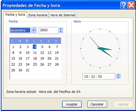 Configurar Hora Y Fecha