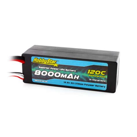 HobbyStar 8000mAh 14 8V 4S 120C Hardcase LiPo Battery LOW IR XT90