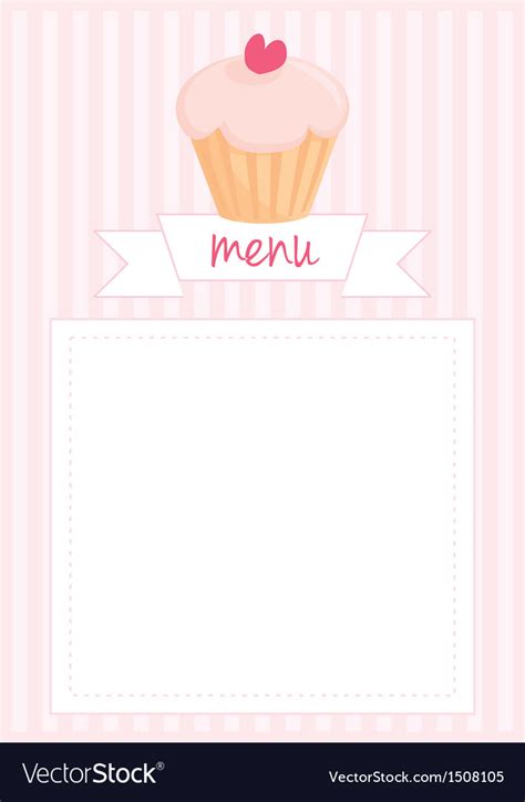 Restaurant Menu Pink Strips Retro Card Royalty Free Vector