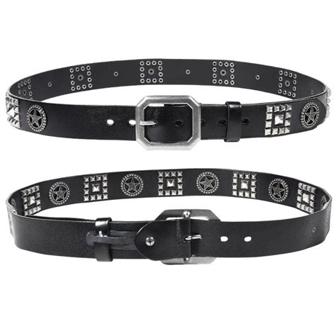 Mens Gothic Star Studded Belt Gothic Clothing