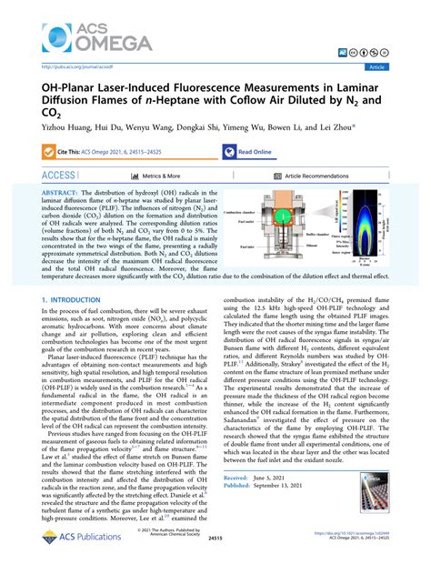 PDF OH Planar Laser Induced Fluorescence Measurements In Laminar