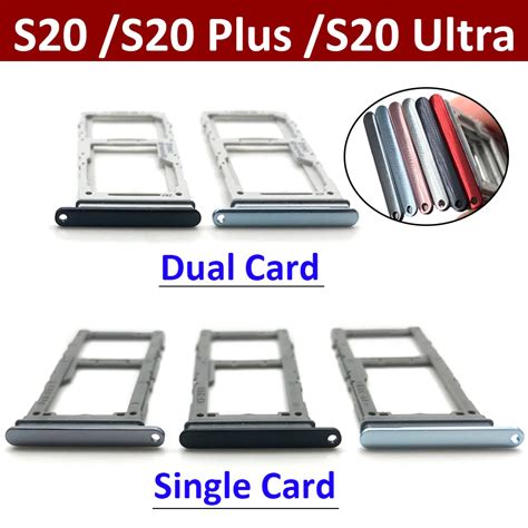 New Single Dual Sim Card Tray For Samsung S20 Plus Ultra Sim Slot Holder Replacement Parts